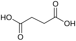2D representation of the chemical structure of Succinic acid .