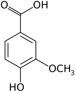 Skeletal formula of vanillic acid