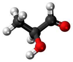 Ball-and-stick model of L-lactaldehyde