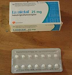 A box of lamictal, otherwise known as lamotrigine, 25 mg