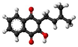 Ball-and-stick model of lapachol