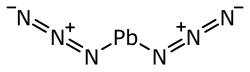 Skeletal formula of lead(II) azide