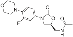 Skeletal formula of linezolid