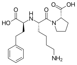 Structural formula of lisinopril