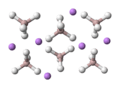 Unit cell ball and stick model of lithium aluminium hydride