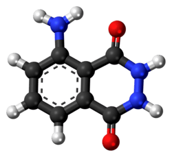 Ball-and-stick model of luminol