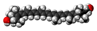 Space-filling model of lutein