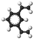 Ball-and-stick model of m-Divinylbenzene