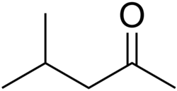 Skeletal formula of methyl isobutyl ketone