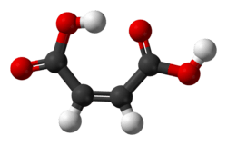 Ball-and-stick model of the maleic acid molecule