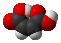 Space-filling model of the maleic acid molecule