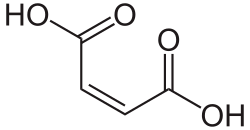 Skeletal formula of maleic acid