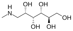 Stereo, skeletal formula of meglumine
