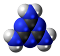 Space-filling model of the melamine molecule