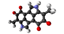 3,8-Dimethyl-2,7-dihydrobenzo[1,2,3-cd:4,5,6-c′d′]diindole-4,5,9,10-tetrone ball and stick model