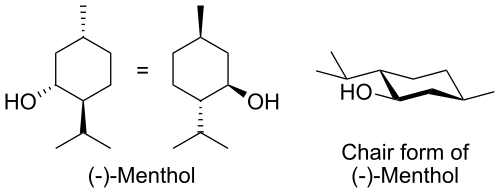 Menthol chair conformation