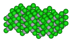 Space-filling model of the crystal structure