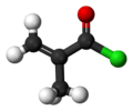 Ball-and-stick model of methacryloyl chloride