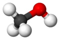Ball and stick model of methanol