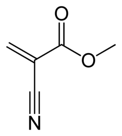 Structural formula of methyl cyanoacrylate