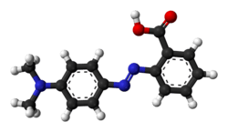 Ball-and-stick model of methyl red