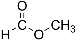 Structural formula of methyl formate