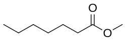 Skeletal formula of methyl heptanoate