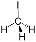 Stereo skeletal formula of iodomethane with all explicit hydrogens added