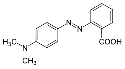 Skeletal formula of methyl red