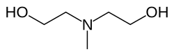 Skeletal formula of methyl diethanolamine
