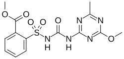 Skeletal formula of metsulfuron-methyl