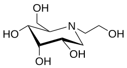 Structural diagram of miglitol