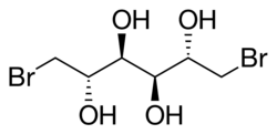 Stereo, skeletal formula of mitobronitol (2S,3S,4S,5S)-2,3,4,5-tetrol