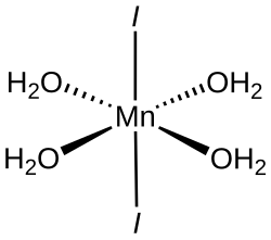 Molecular structure of manganese(II) iodide tetrahydrate