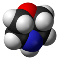 space-filling model of the morpholine molecule