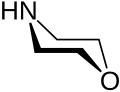 perspective skeletal formula of the morpholine molecule