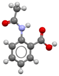 Ball-and-stick model of N-Acetylanthranilic acid