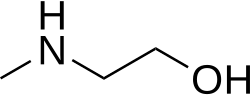 Skeletal formula of N-methylethanolamine