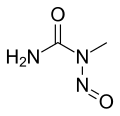 Skeletal formula of N-nitroso-N-methylurea