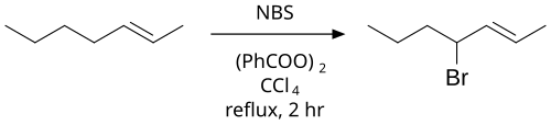 Allylic bromination of 2-heptene