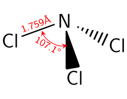 Structural formula of nitrogen trichloride