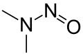 Skeletal formula of N-nitrosodimethylamine