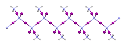 Infinite NI3·NH3 chain in the crystal structure
