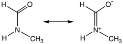 Principal resonance structures for one rotamer of NMF