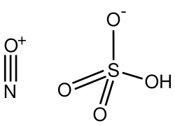 Structural formula of nitrosylsulfuric acid