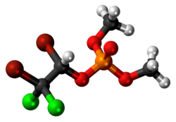 Ball-and-stick model of the Naled molecule