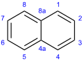 Skeletal formula and numbering system of naphthalene