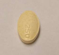 250&nbsp;mg tablet of naproxen
