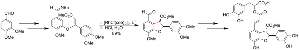Key step in synthesis of lithospermic acid
