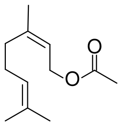 Skeletal formula of neryl acetate